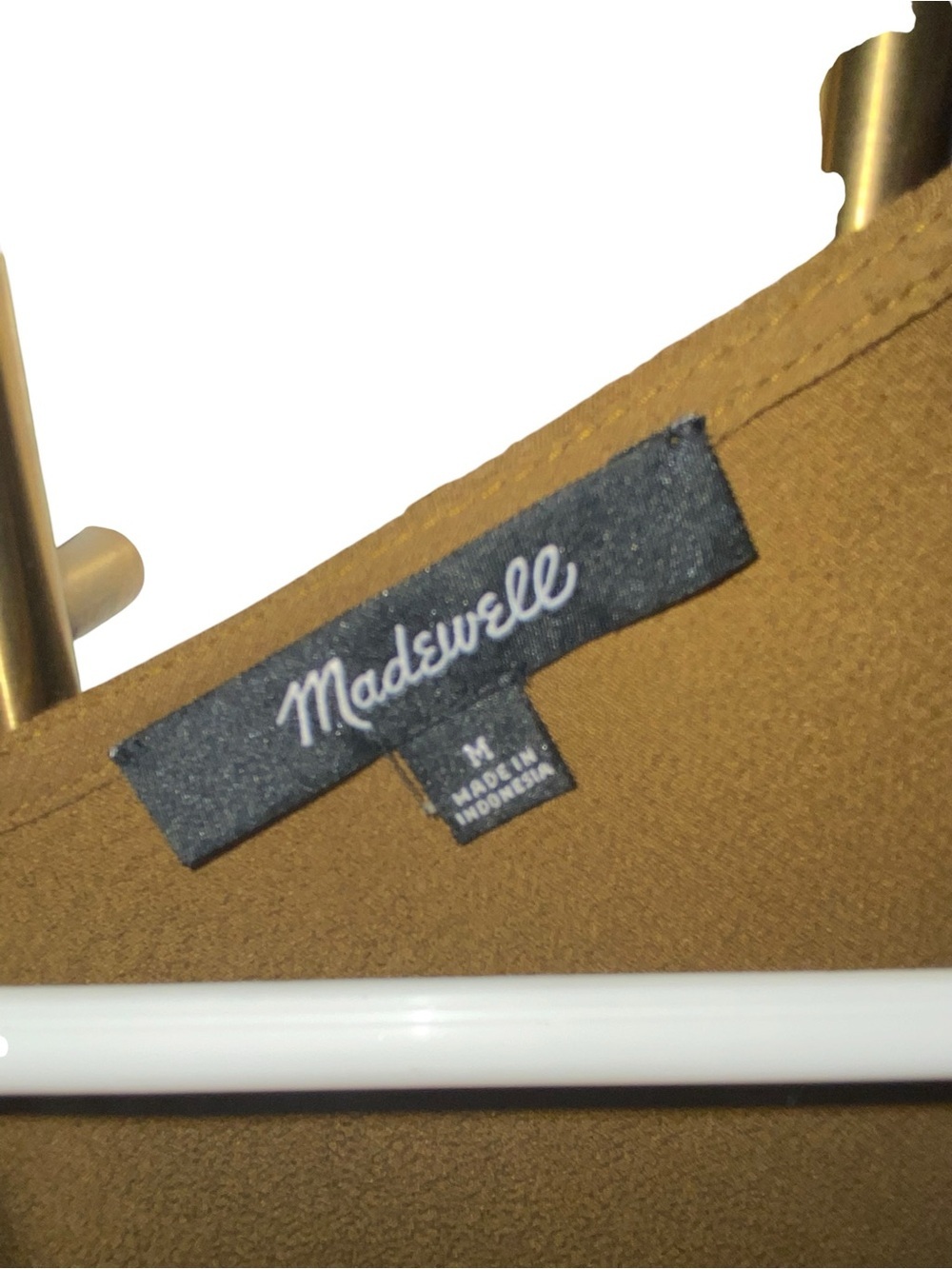 Madewell Brown Short-Sleeve Mini Shift Dress Resortwear minimalist cottagecore - Picture 9 of 11